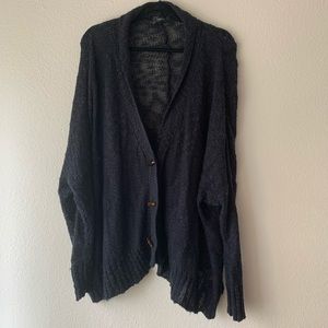 Millau - Black Cardigan 100% Cotton
